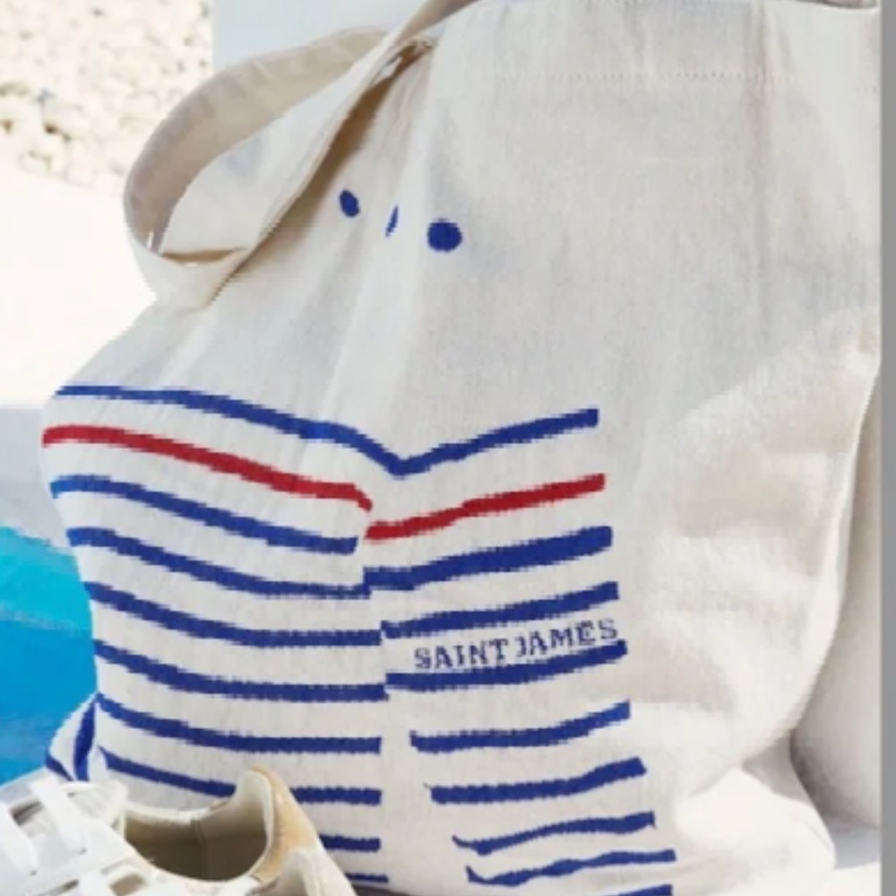 NWT   Saint James STRIPED TOTE BAG in Recycled Cotton (OS)
